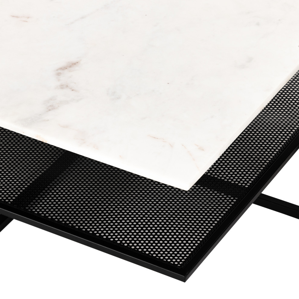 Olivia Square Coffee Table  Iron Matte Black   Transitional   Coffee Tables   by The Khazana Home Austin Furniture Store  Houzz