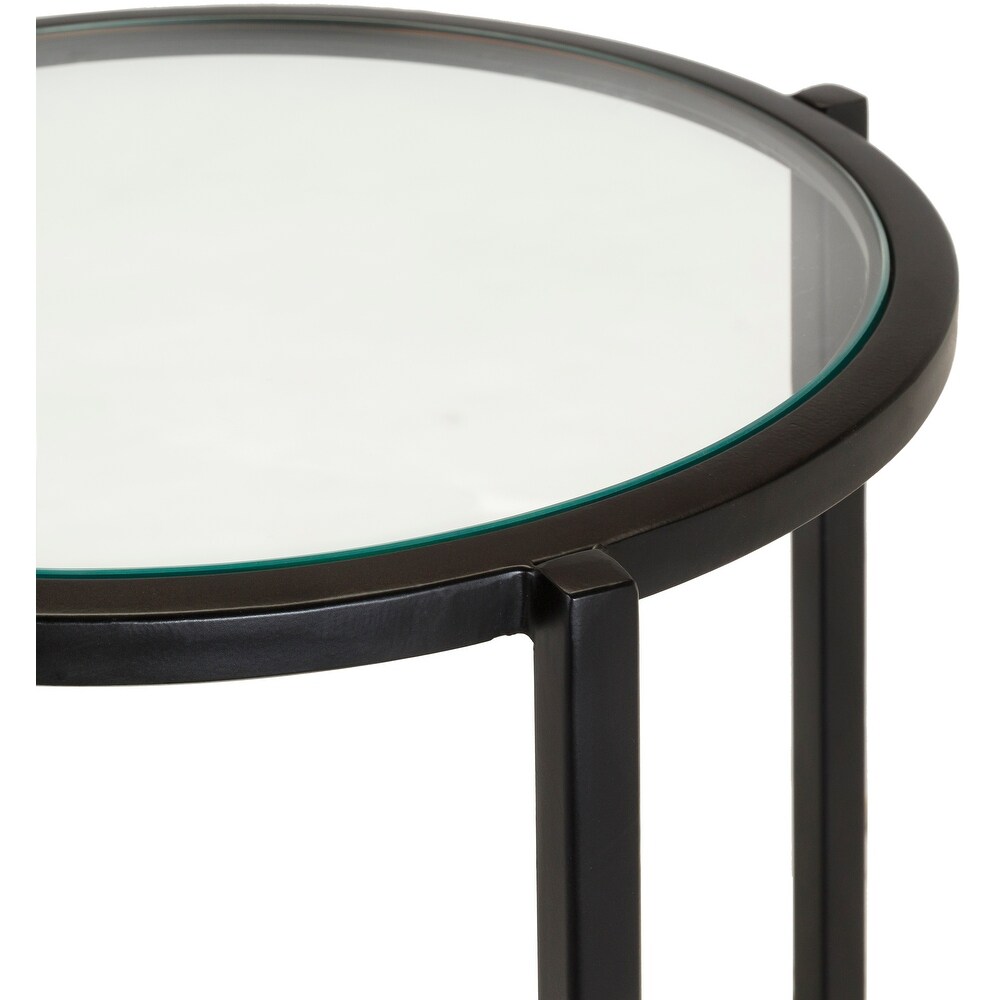 Alecsis Glass Round End Table