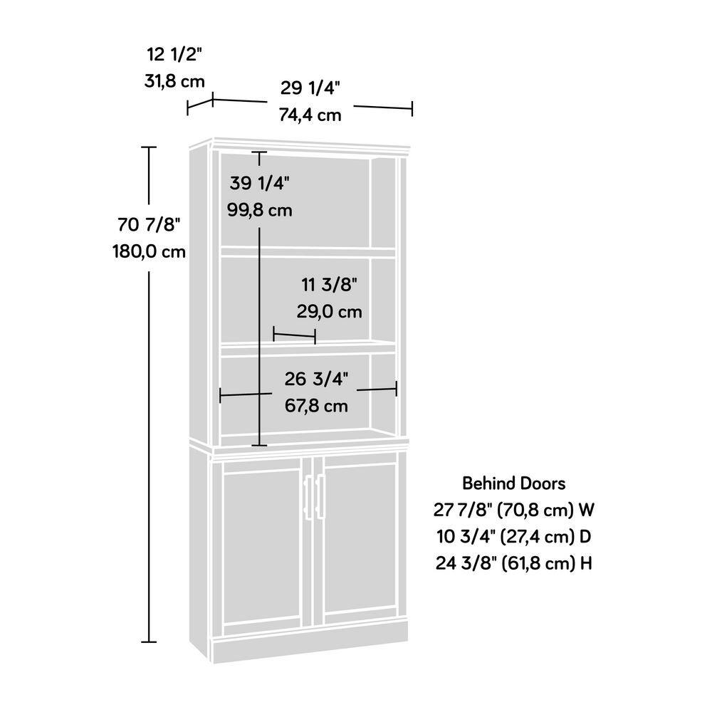 SAUDER Aspen Post 29.291 in. Wide Prime Oak 5-Shelf Standard Bookcase with Doors 433959