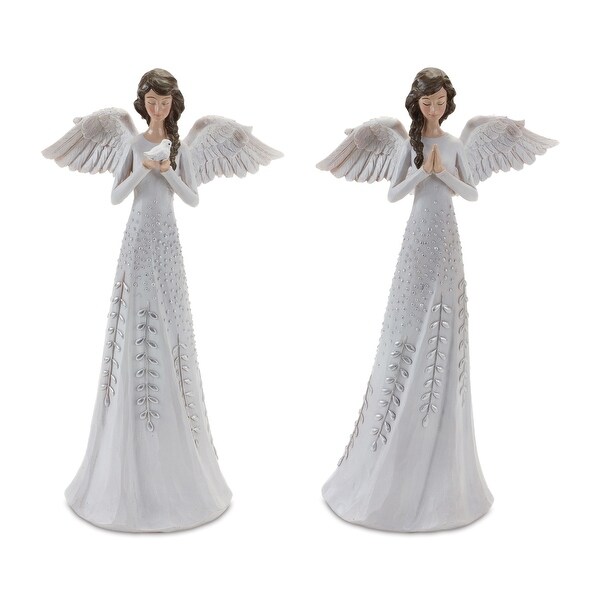 Set of 2 Angel Christmas Tabletop Figurines 12