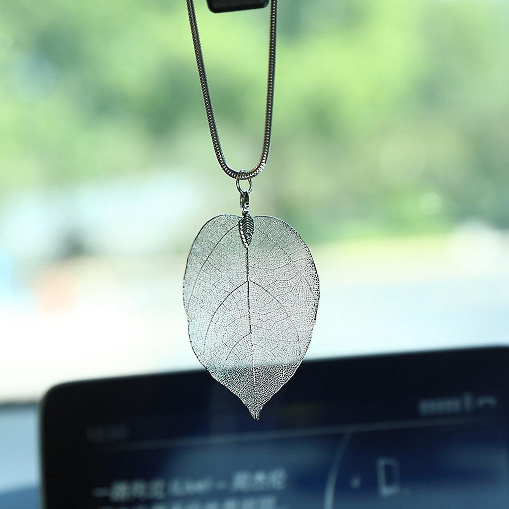 Gold Leaf Car Pendant Auto Interior Rearview Mirror Charm Ornament Hanging Accessory