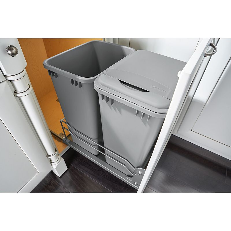 Rev-a-shelf Double Pull Out Trash Can 50 Qt With Soft-close， 53wc-2150scdm-217