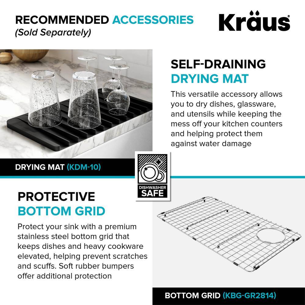 KRAUS Bellucci White Granite Composite 32 in. Single Bowl Undermount Workstation Kitchen Sink with Accessories KGUW1-33WH