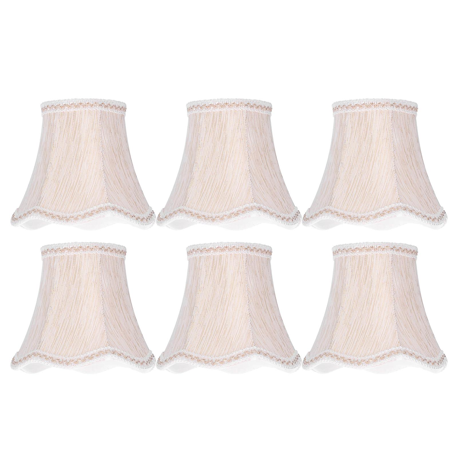 6Pcs European Style Lampshade Cloth Lamp Shade Chandelier Wall Light Cloth Cover for Lighting