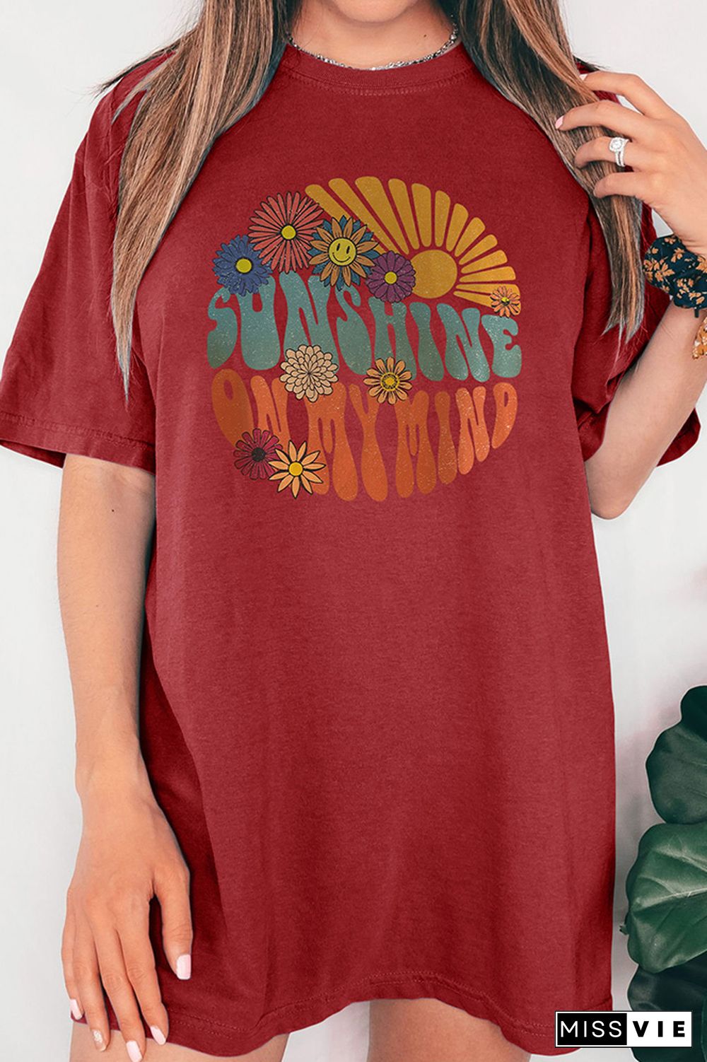 Vintage Sunshine Flower Graphic Tee