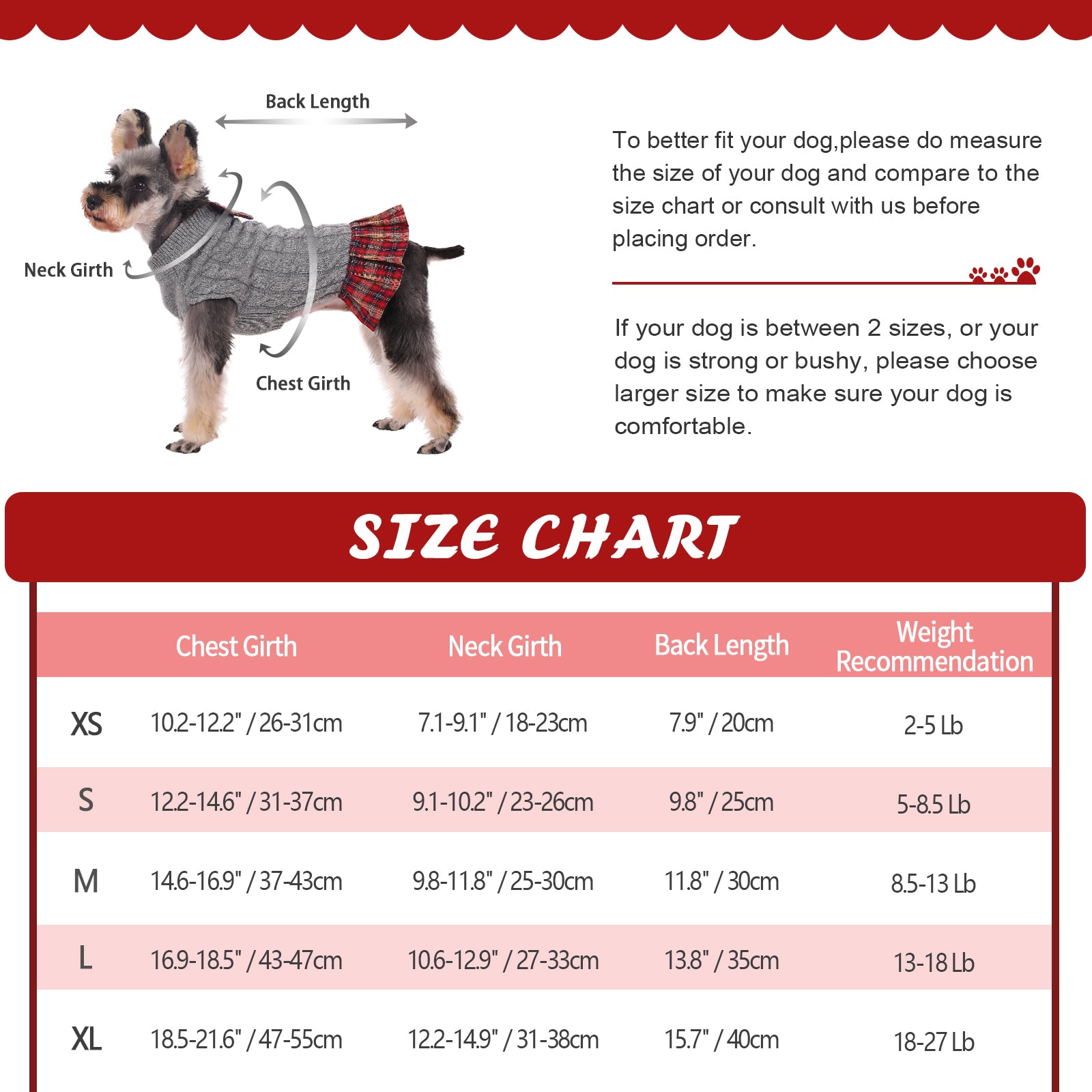 Kuoser Dog Sweater， Dog British Style Sweater Dress Warm Dog Sweaters Knitwear Vest Turtleneck Pullover Dog Coat for Small Medium Dogs Puppies Bulldog for Fall Winter with Leash Hole XS-XL