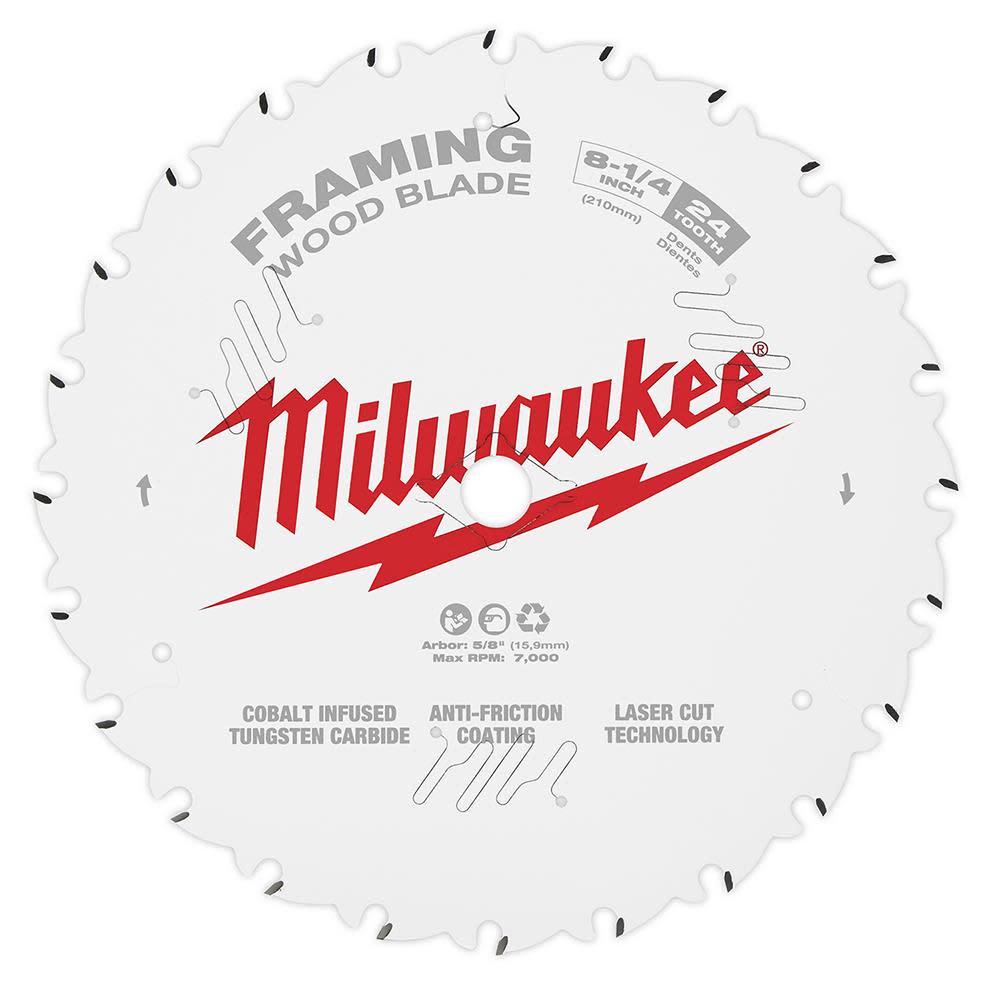 Milwaukee 8-1/4 in. 24T Framing Circular Saw Blade 48-40-0820 from Milwaukee