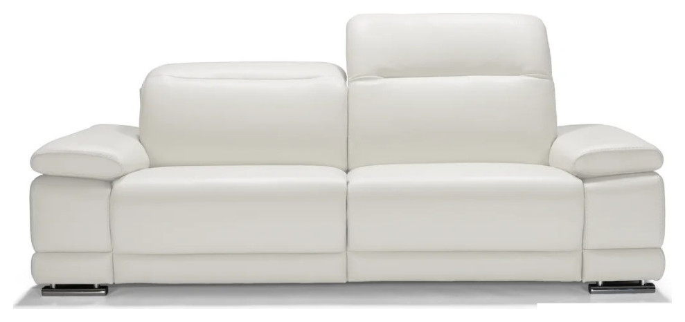 Maura Collezione egro Loveseat Full Grain Italian Leather  White   Contemporary   Loveseats   by V.S.D Furniture  Houzz