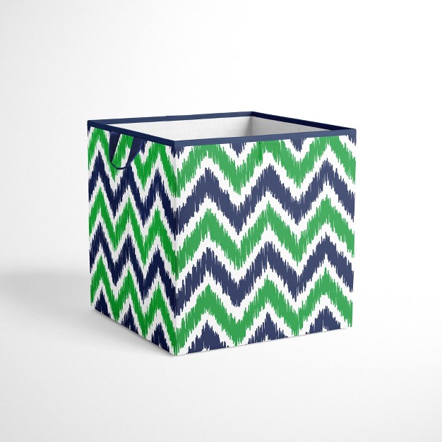 Bacati Mixnmatch Navy green Storage Box Small