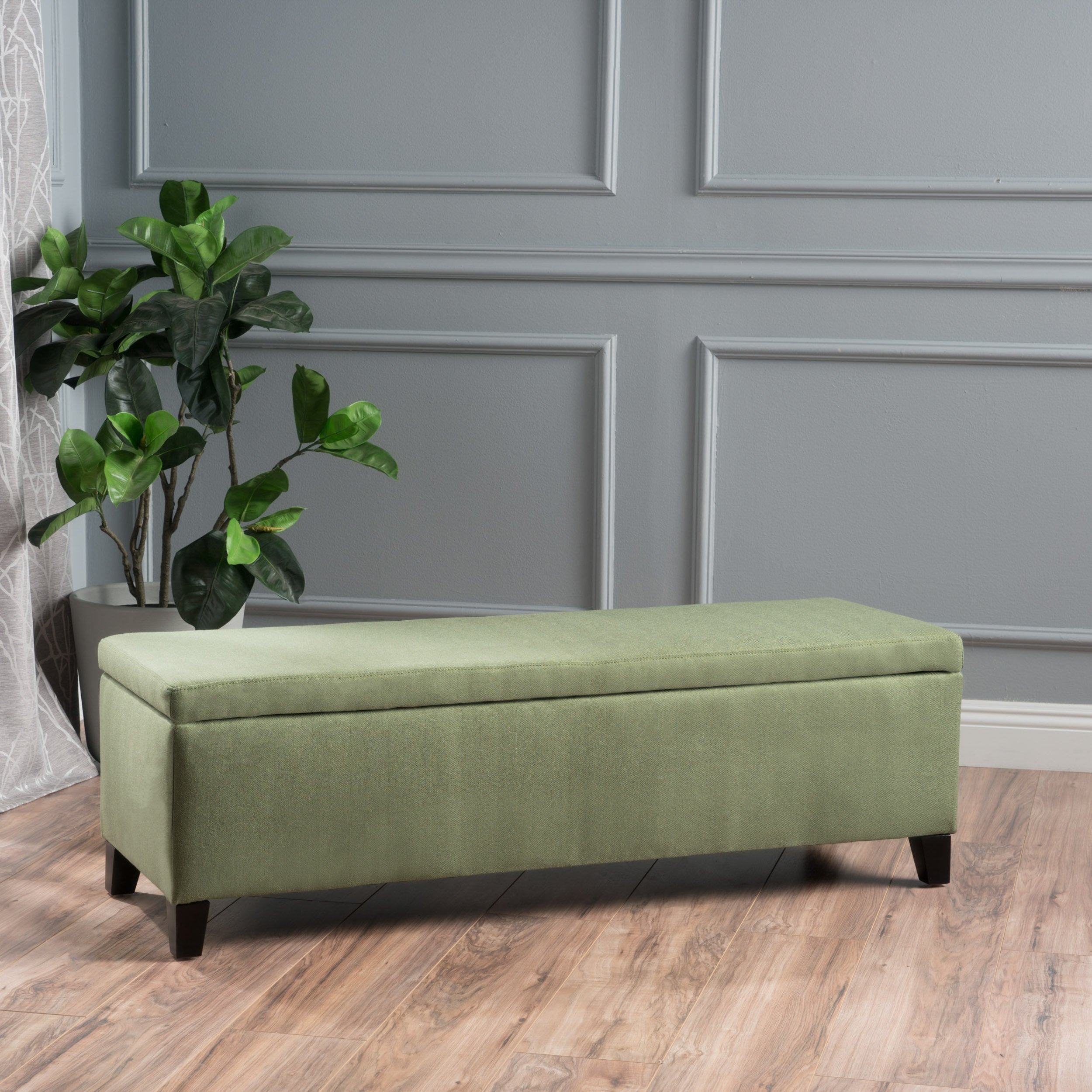 Clor Fabric Rectangle Storage Ottoman Bench