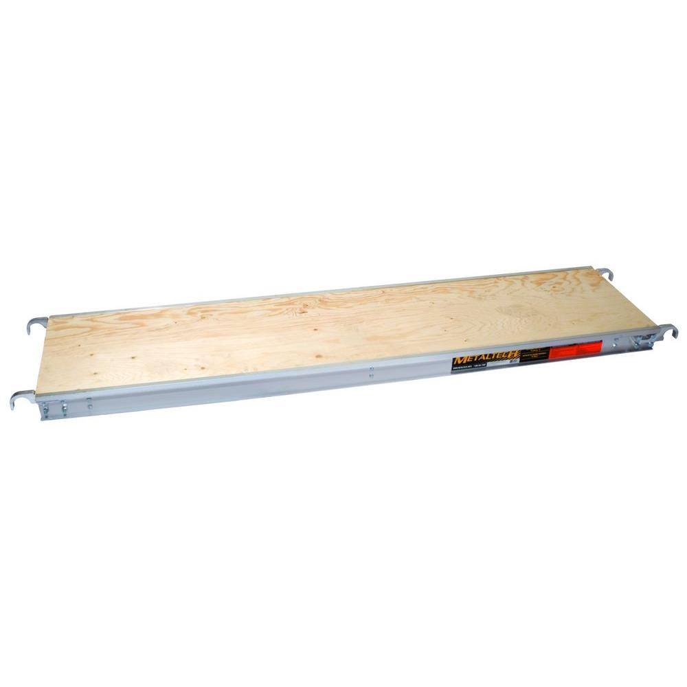 MetalTech 7 ft. x 19 in. Aluminum Scaffolding Platform with Plywood Deck M-MPP719