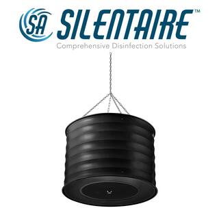 SILENTAIRE 24 in. Round Black Plasma Air Disinfection Air Purifier Ceiling Mounted Tested To Kill 99.9% Viruses Bacteria SARS-CoV2 559061000