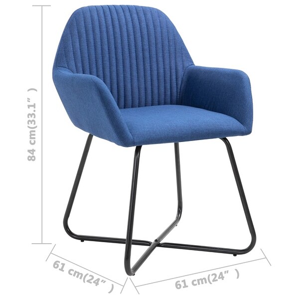 Dining Chairs 2 pcs Blue Fabric