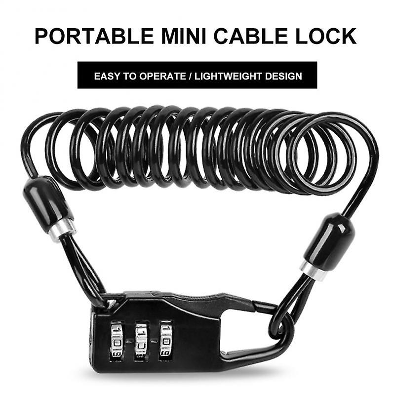 Helmet Lock Portable Steel Cable Lock 3 Digit Password Combination Bicycle Helmet Lock Mountain Bike Wire Lock Bike Accessories