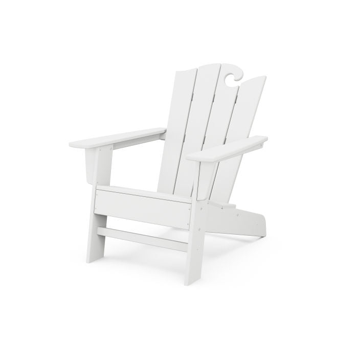 Polywood Wave Collection Adirondack Chairs in White