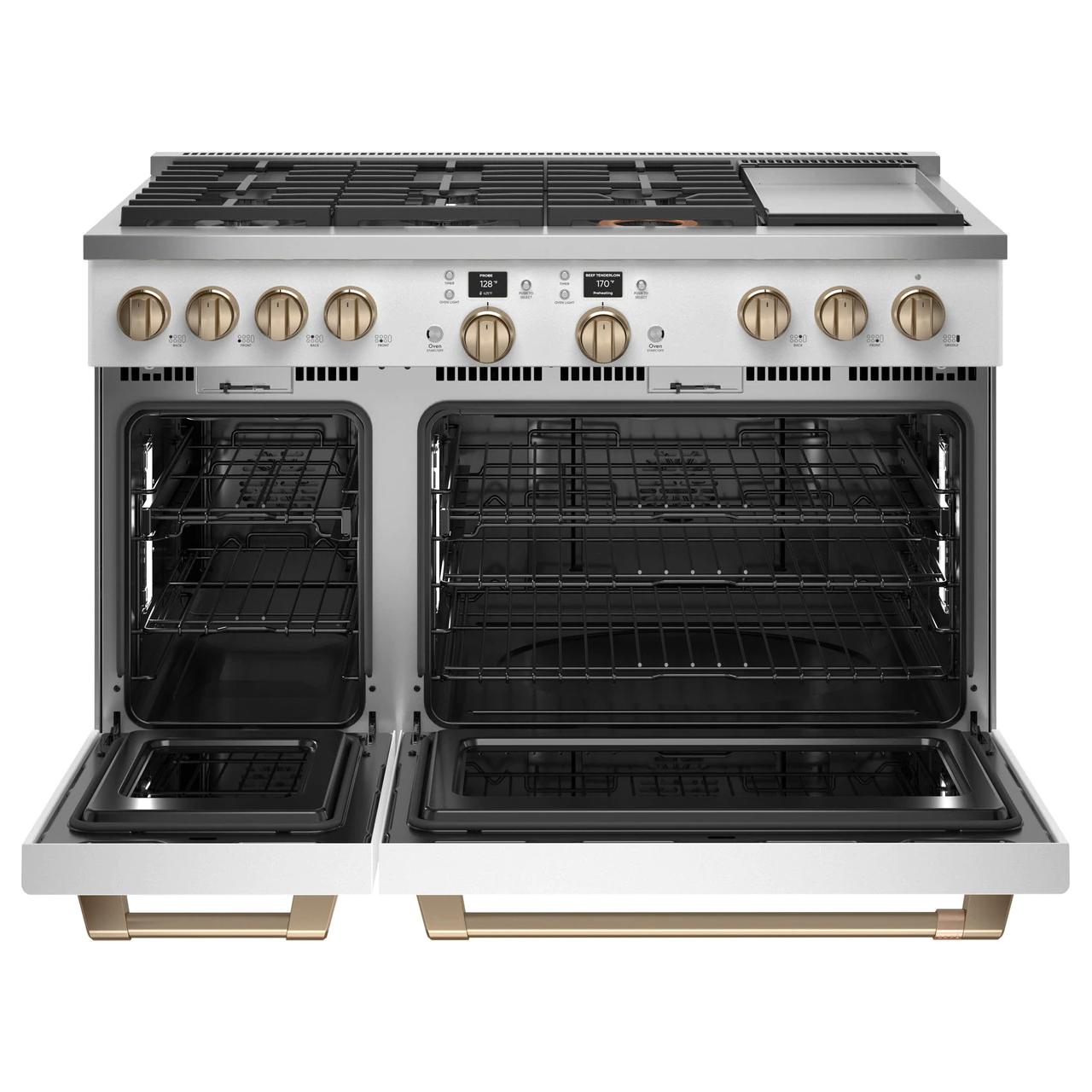 Caf¨¦ 48-inch Freestanding Dual-Fuel Range with 6 Burners and Griddle C2Y486P4TW2