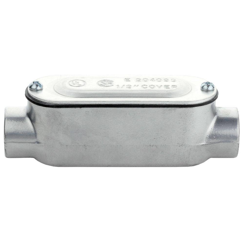 Commercial Electric 12 in. Rigid Metal Conduit (RMC) Threaded Conduit Body with Stamped Cover (Type C) FRBCA-50-1