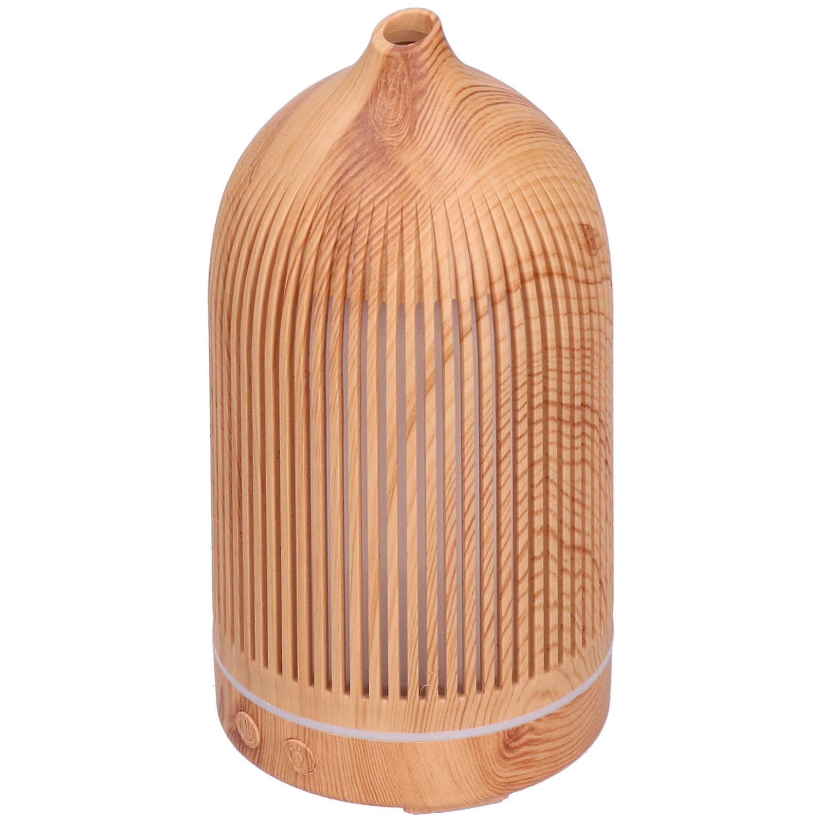 200ml Mini Hollow Humidifier With Night Light Usb Powered Aroma Diffuser 5v Light Wood Grain