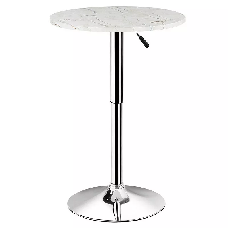 Adjustable 360▲ Swivel Height Round Pub Table With Marble Top