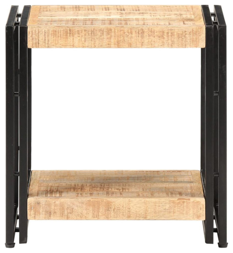 Vidaxl Side Table 15.7X11.8X15.7 Rough Mango Wood 0682   Industrial   Side Tables And End Tables   by vidaXL LLC  Houzz