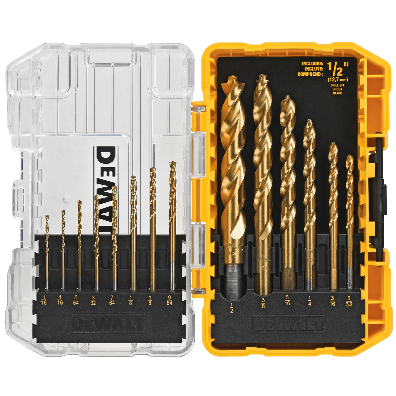 DW Pilot Point Titanium Drill Bit Set 14 pc