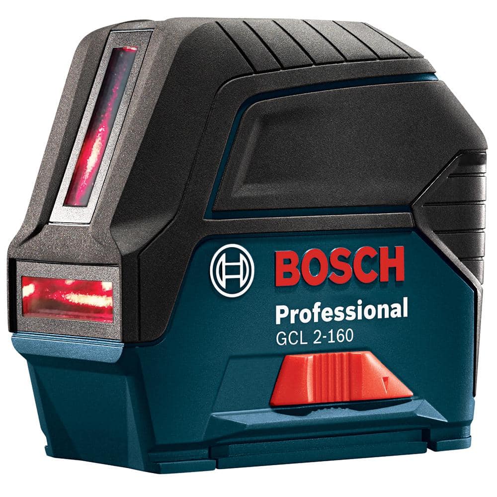 Bosch 65 ft. Cross Line Laser Level with Plumb Points Self Leveling includes Hard Carrying Case and Precision Mount GCL 2-160