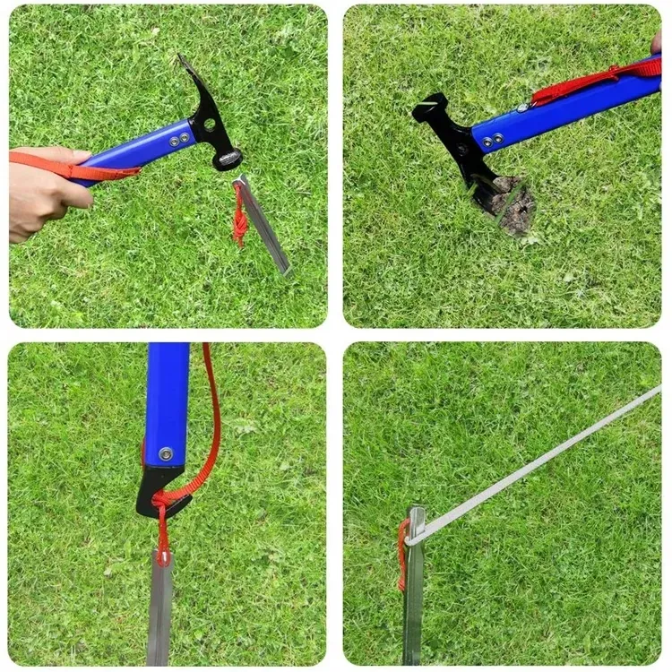 Aluminum alloy handle hammer nail extractor Multi functional tent ground hammer multi mountain camping outdoor hammer