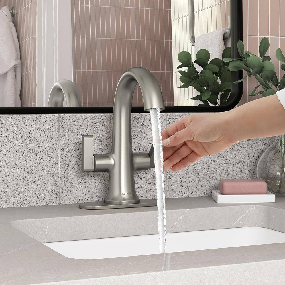 KOHLER Setra Single Hole 2-Handle Monoblock Bathroom Faucet in Vibrant Brushed Nickel K-R29664-4D-BN