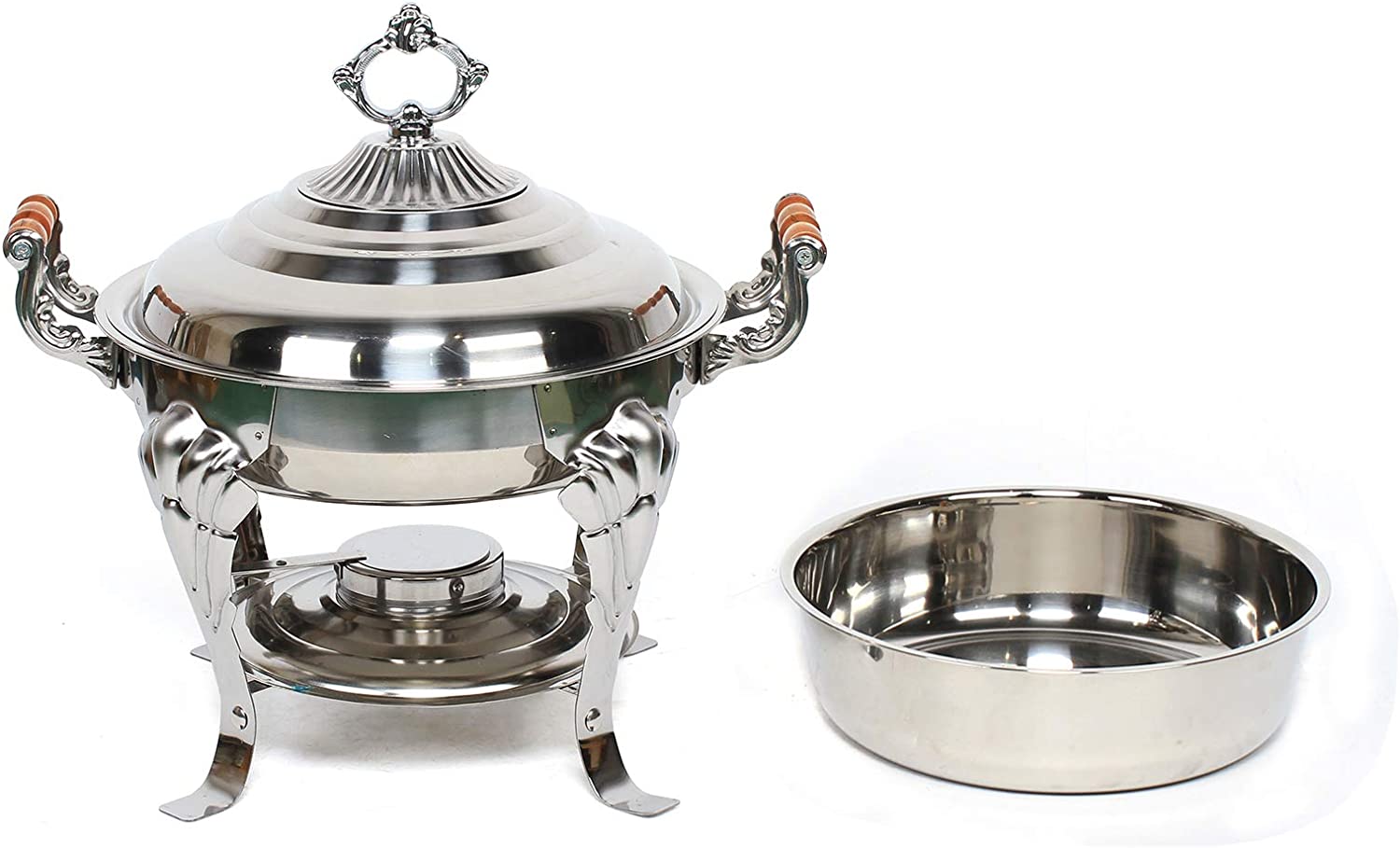 TFCFL Chafing Dish Stainless Steel Full Size Catering Buffet Food Heater Warmer Catering Round