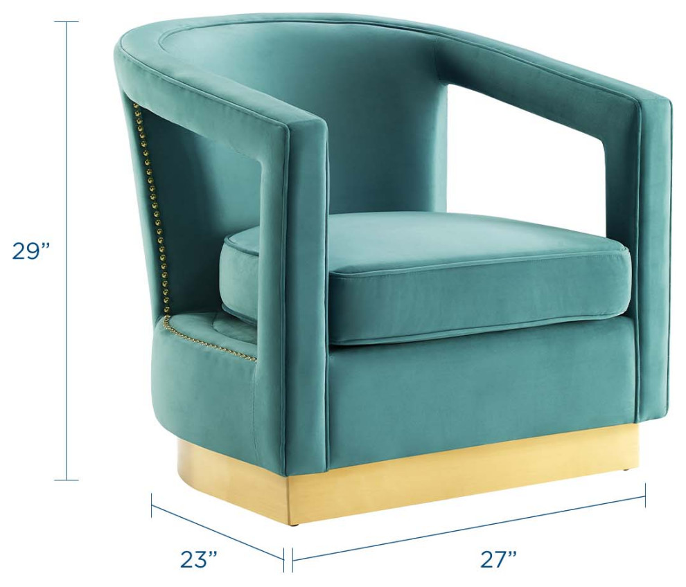 Frolick Performance Velvet Armchair by Modway   Contemporary   Armchairs And Accent Chairs   by Modern Furniture LLC  Houzz