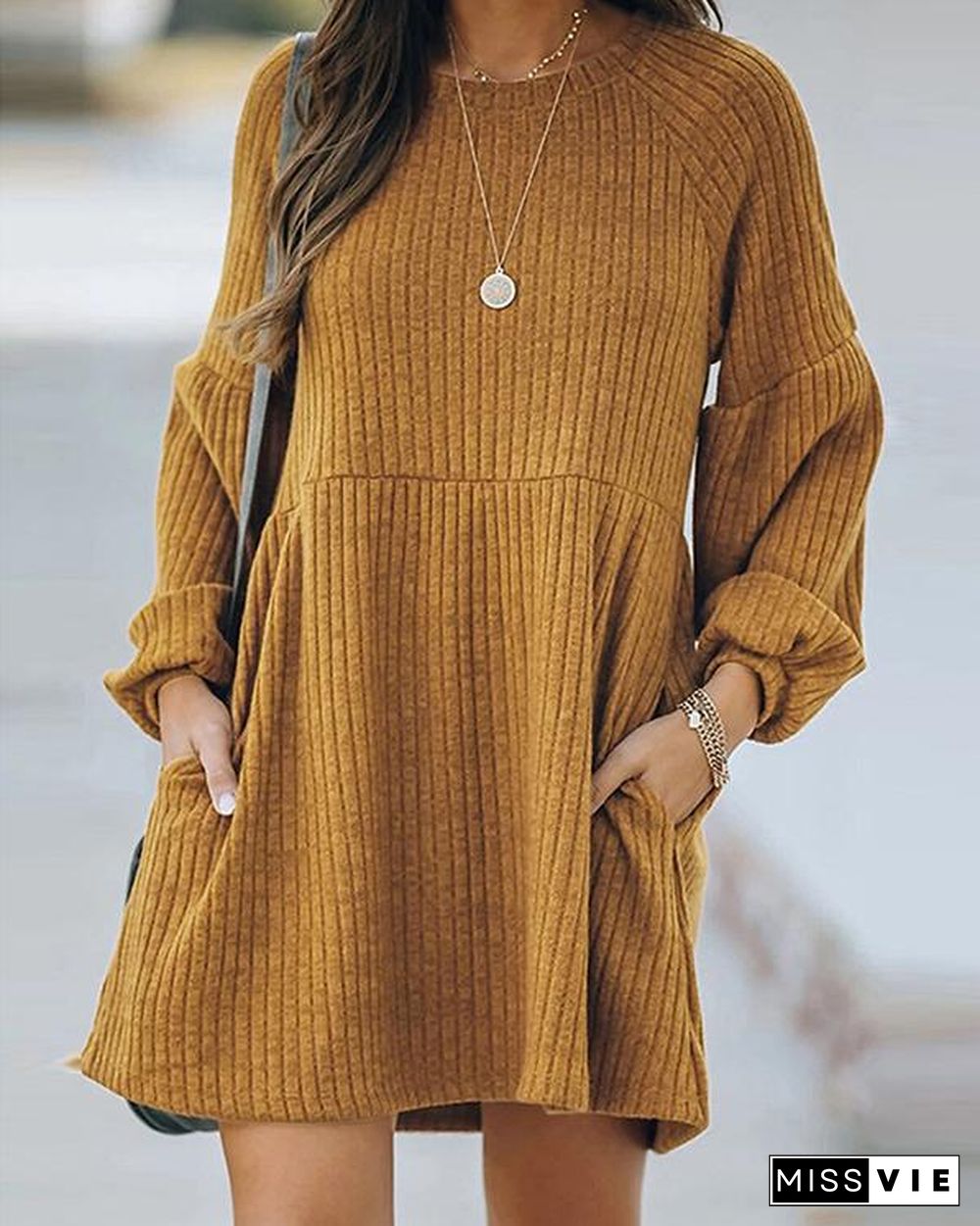 Knitted Long Sleeve Dress