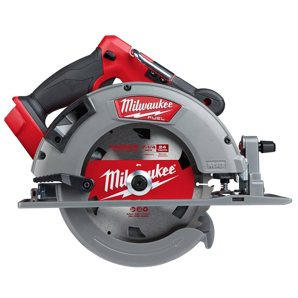 MW M18 FUEL 18V 10 in. Lithium-Ion Brushless Cordless Dual Bevel Sliding Compound Miter Saw Kit w Circular Saw  Stand 2734-21-2732-20-48-08-0551