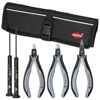 KNIPEX 5-Piece ESD Precision Electronic Tool Set with Electrostatic Discharge Protection 9K 00 80 11 US