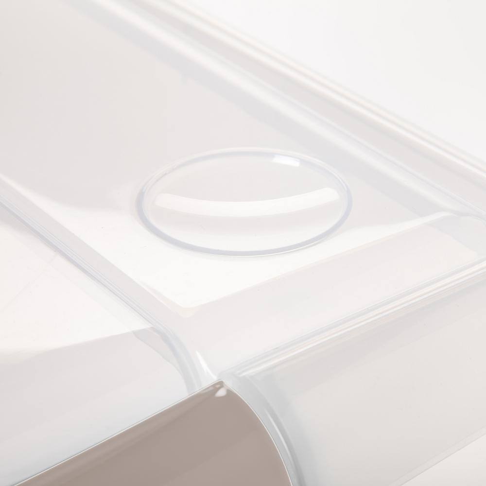 IRIS 40-Qt. Underbed Store and Slide Storage Box in Clear Tan Handle 170291