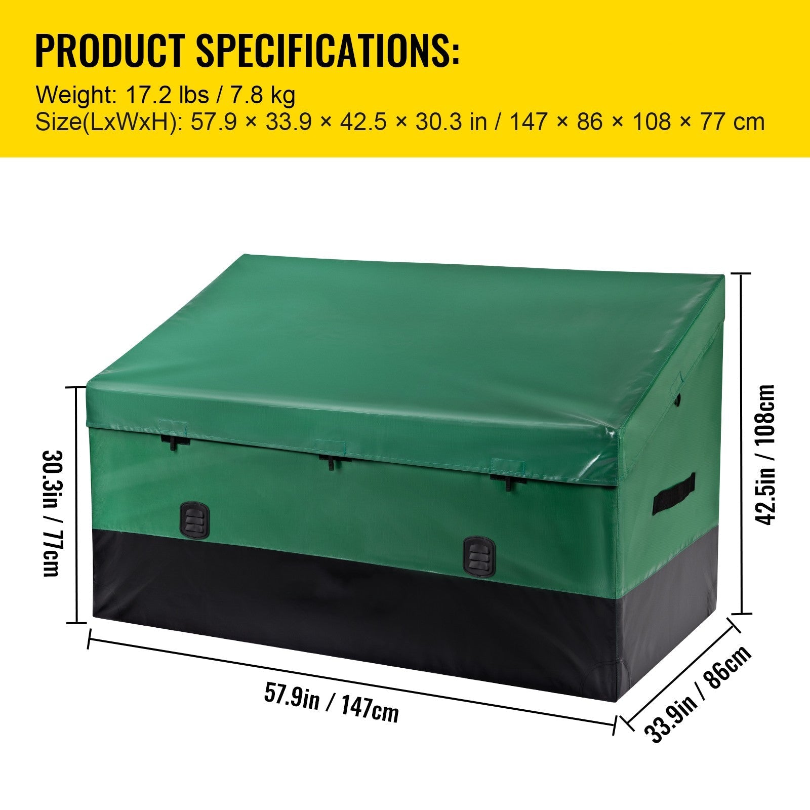 BENTISM Outdoor Storage Box Patio Deck Box 230 Gallon Waterproof PE Tarpaulin