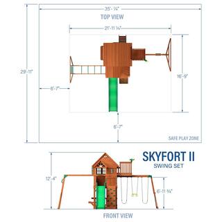 Backyard Discovery Skyfort II All Cedar Swing Playset 6113DCOM