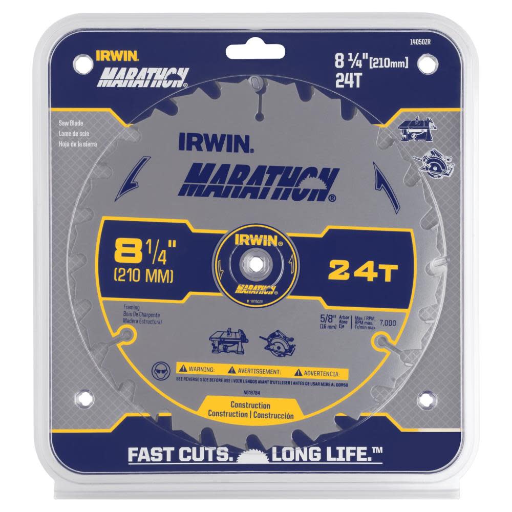 IRWIN  SAW BLADE 8 1/4 24T MARATHON CD ;