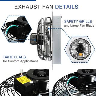 Edendirect 20 in. 3368 CFM Silver Exhaust Electric Powered Gable Mount Shutter FanVent Aluminum High Speed 1190 RPM DHS0RA220421007