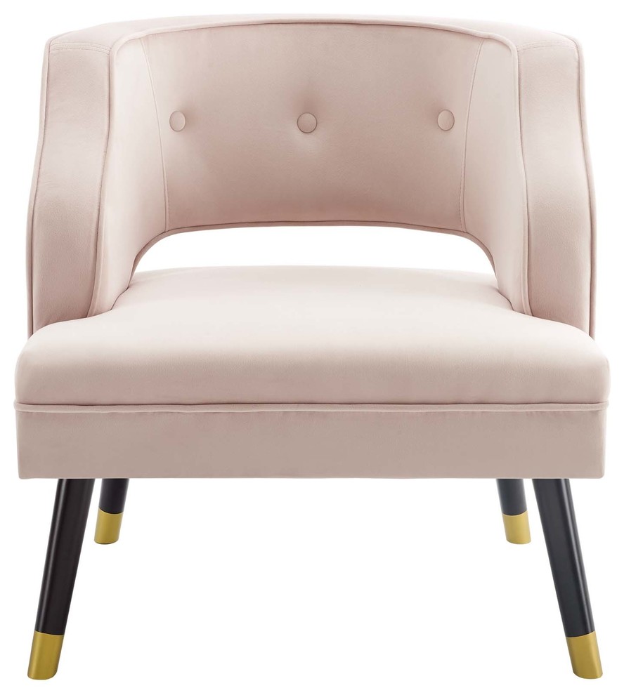 Traipse Button Tufted Open Back Performance Velvet Armchair   Midcentury   Armchairs And Accent Chairs   by Modway  Houzz