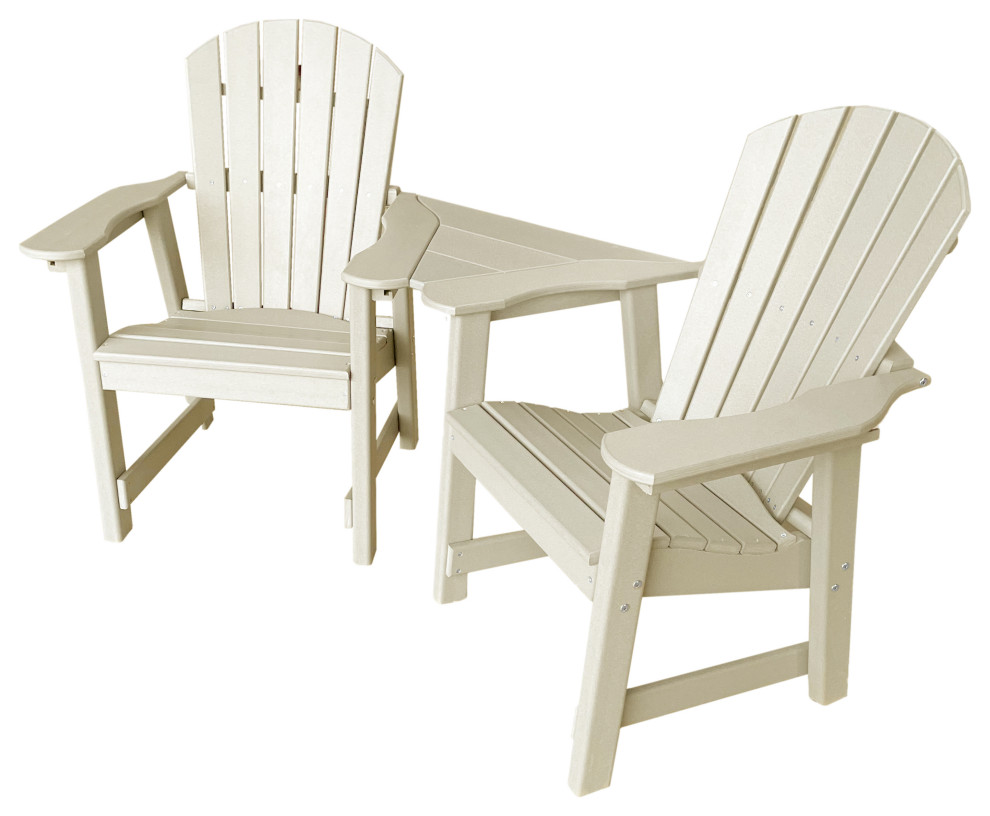 Phat Tommy Outdoor Dining Table and Chairs for 2  Poly Lumber Dining Set   Beach Style   Outdoor Dining Sets   by Buyers Choice USA  Houzz