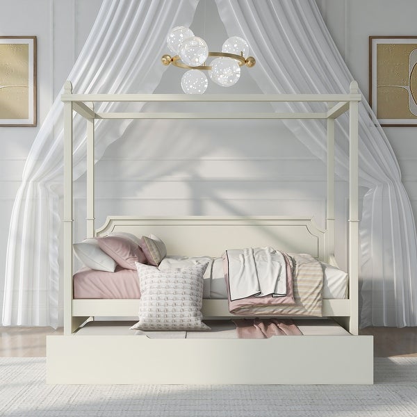 3 Pieces Bedroom Sets with Canopy Daybed， Nightstand and Dresser - - 37374874