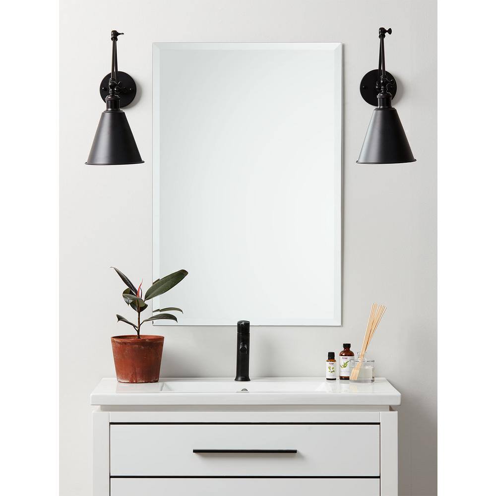 better bevel 30 in. W x 40 in. H Frameless Rectangular Beveled Edge Bathroom Vanity Mirror 17109