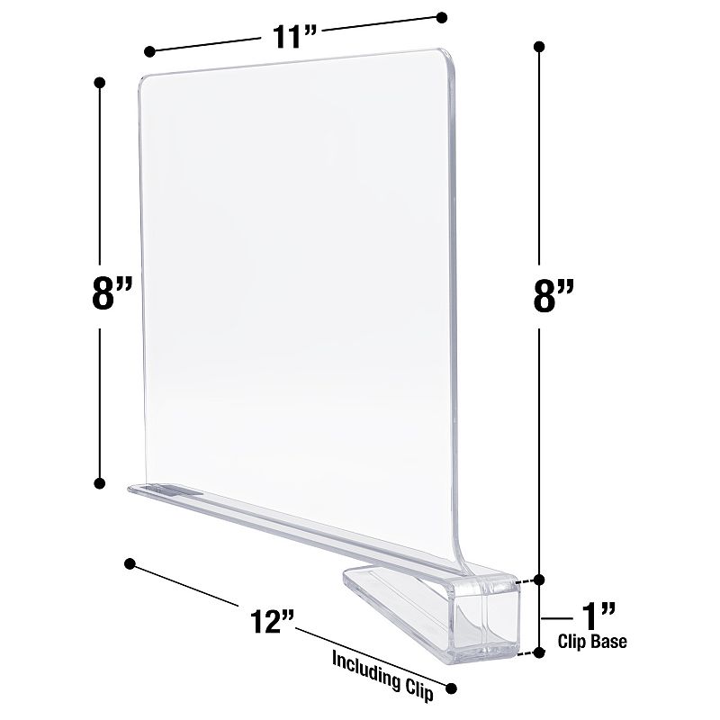 Sorbus Set of 6 Clear Acrylic Shelf Dividers