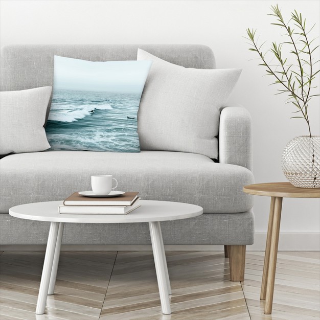 Surfers On Waves By Tanya Shumkina Throw Pillow Americanflat Coastal