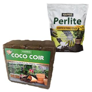 Harris 9 Gal. Expanding Coco Coir Pith (4 Brick Pack) and 8 Dry Qt. Premium Horticultural Perlite COCO4-PERL8