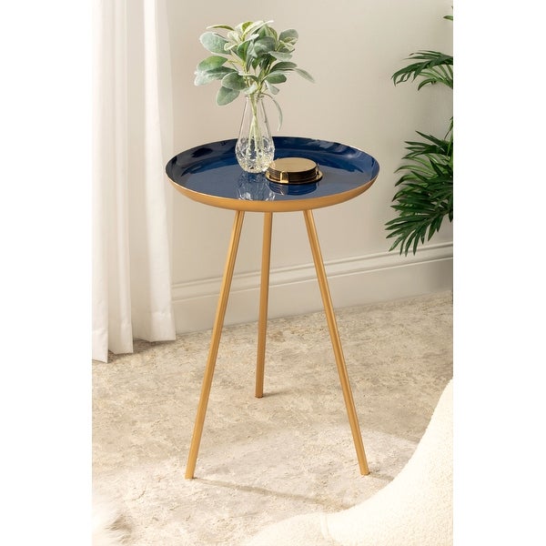 Kate and Laurel Laranya Round Metal Side Table - 15x15x22.5