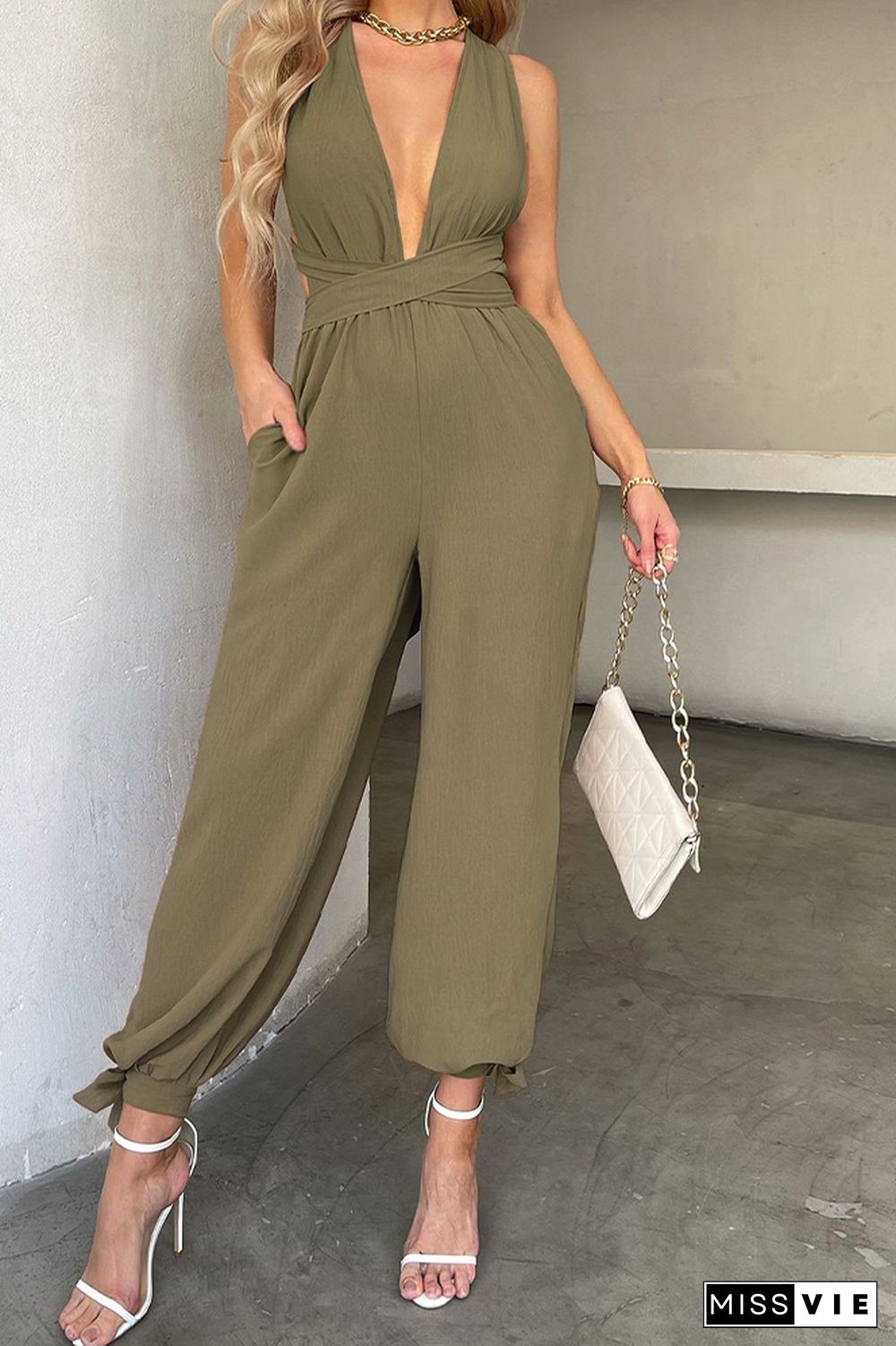 Sexy Backless Hollow Out Jumpsuit Wholesale