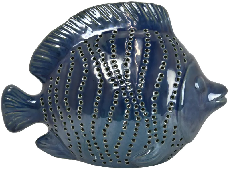 8 Inch Blue Fish Sculpture