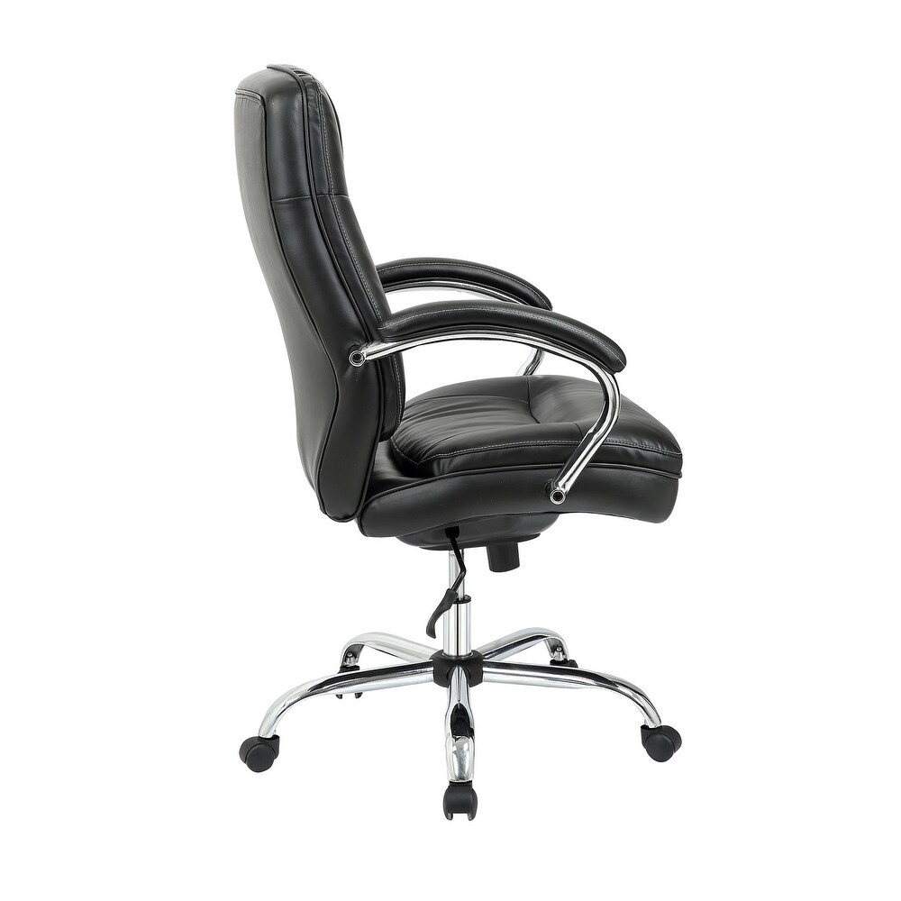 Big and Tall Executive Office Chair  Black  400lbs Weight Capacity  Chrome Frame