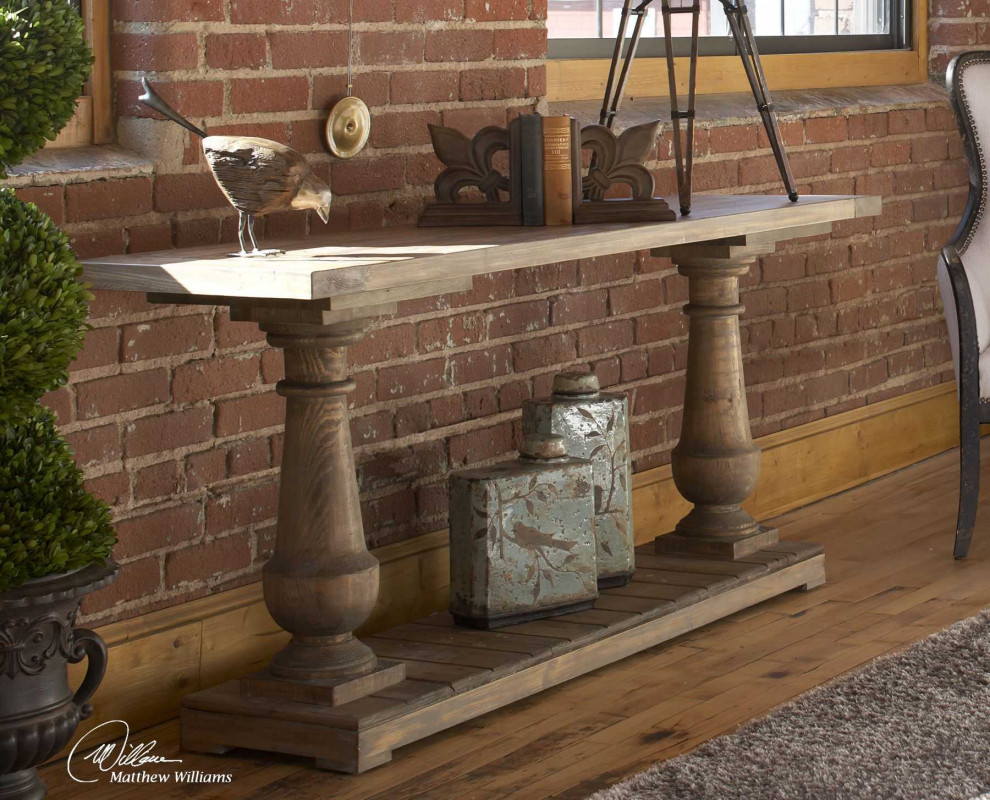 quotSpring Creek quotSolid Pine Console Table   French Country   Console Tables   by My Swanky Home  Houzz